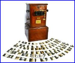 Jules Richard Taxiphote, antique tabletop stereoscope c/w WW1 shipping slides