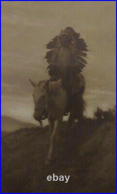 Karl Moon Indian Chief on Horse Original 1914 Photograph