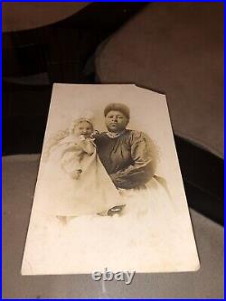 LATE 1800'S AFRICAN AMERICAN Nanny & WHITE CHILD Rare Original Photo
