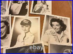 LOT 10 Vintage Hollywood Women Stars Photographs B & W Pictures Autographs #B