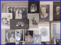 LOT OF 90 VINTAGE & ANTIQUE 1800s-1930s BLACK & WHITE PHOTOS PORTRAITS SNAPSHOTS
