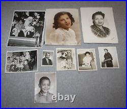 LOT of 9 B&W Black & White Family Photos Photographs Children Women Men VINTAGE