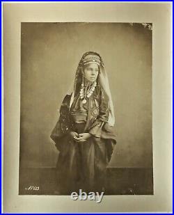 Large photo native Arab girl Bethlehem Palestine c 1875 by Bonfils ethnic jewels