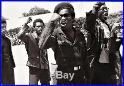 Large vintage photo African American Black Panthers by M Vignes Alameda USA 1970