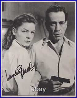 Lauren Bacall Signed Autograph + Humphrey Bogart (COA) Vintage Photo K74