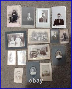 Lot Of 340 Vintage Antique B&W Photos Cabinet Card Photos & Snapshots