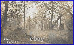 Lot of 4 Photographs of Soldiers Stalking and then Hanging a Man c1890s