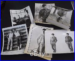 Lot of 55 vtg 1980s men's press promo model fashion designer photos 8x10