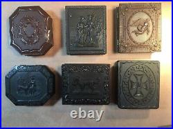 Lot of 6 Ninth Plate Union Cases with Ambrotypes Tintypes & Daguerreotypes