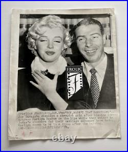 MARILYN MONROE 1954 Original Wire Photo Marriage & Joe DiMaggio in San Francisco