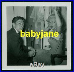 MARILYN MONROE VINTAGE 2.5X2.5 PHOTO 1953 CANDID with YOUNG FAN IN DRESSING ROOM
