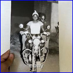 Malick Sidibe On The Suzuki 1975 Size 6 x 10 Black And White