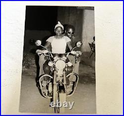 Malick Sidibe On The Suzuki 1975 Size 6 x 10 Black And White