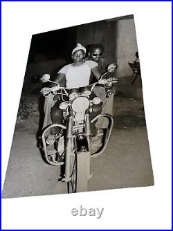 Malick Sidibe On The Suzuki 1975 Size 6 x 10 Black And White