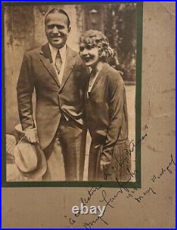 Mary Pickford + Douglas Fairbanks (1924)? Signed Autograph Rare Photo K 340