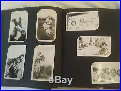 ORIGINAL VINTAGE PHOTOS & NEGATIVES ALBUM LOT Packed Pin-Up Girls Dogs 40's WW2