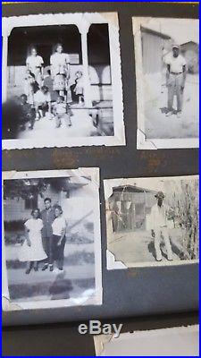 Old African American PHOTO ALBUM WITH 75 +VINTAGE BLACK & WHITE PHOTOS