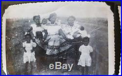 Old African American PHOTO ALBUM WITH 75 +VINTAGE BLACK & WHITE PHOTOS
