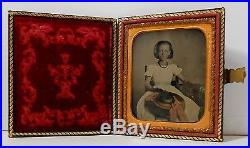 Old Vintage Antique Ambrotype Photo Beautiful Young Southern Belle Teen Girl