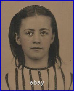 Old Vintage Antique Tintype Photo Pretty Cute Young Lady Girl ID'd Orphia Price