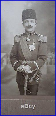 Ottoman Turkey Old Vintage Photograph. Officer With Medals & Sword