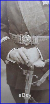 Ottoman Turkey Old Vintage Photograph. Officer With Medals & Sword