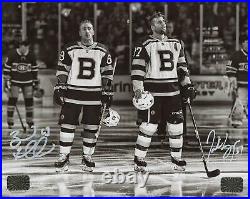 Patrice Bergeron Brad Marchand Boston Bruins Signed Autographed B/W 16x20