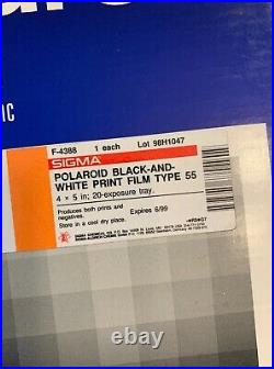 Polaroid 55 PN Black & White (20 Photos) Film Positive/Negative 4x5 EXP 6/99
