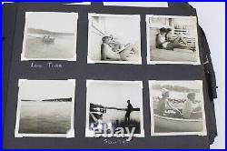 Post War Era Black and White Photo Album w 300+ Photos Outdoors Swimsuit Dogs