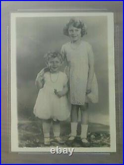 Queen Elizabeth II Princess Margaret Original Photo 1932 Ages 6, 2 PSA Authentic