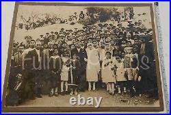 RARE Antique VTG Spanish / American 1800s CABINET CARD Large Wedding Photo 8x10