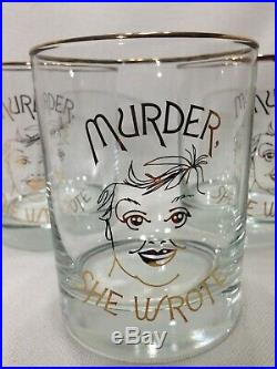 RARE Dorothy Thorpe Vintage Lowball Glasses Original Murder She Wrote TV Show An