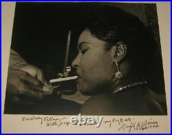 RARE Original LEIGH WIENER'Billie Holiday w Cigarette' Jazz SIGNED Photograph