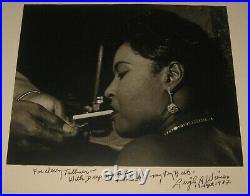 RARE Original LEIGH WIENER'Billie Holiday w Cigarette' Jazz SIGNED Photograph