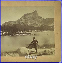 Rare 19th Century 1870s Cathedral Lake Peak Yosemite California Stereoview Photo