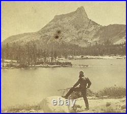 Rare 19th Century 1870s Cathedral Lake Peak Yosemite California Stereoview Photo