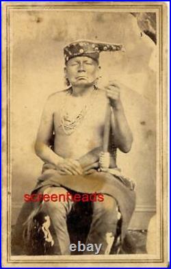 Rare Early CDV Photo Osage Indian Chief