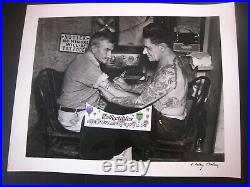 Rare, Large 1930s Vintage 14 x 11 Photo, Signed.'' Tattoo Charlie''. Tattooing