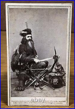 Rare Seth Kinman CDV by Brady Civil War Era Revenue Stamp Elk Horn Chair