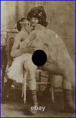 Rare Victorian Couple at Play Vintage Photograph 1880-1900