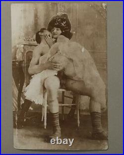 Rare Victorian Couple at Play Vintage Photograph 1880-1900