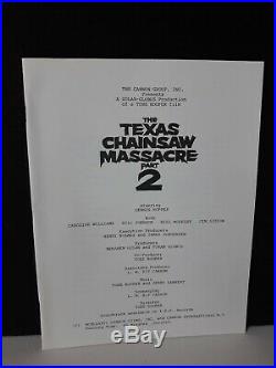 Rare Vintage 1986 THE TEXAS CHAINSAW MASSACRE 2 PRESS KIT With 6 B&W movie photos