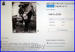 Real Photo Mexican Revolutionary Emiliano Zapata on Horseback 8 x 10