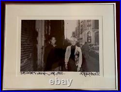 Ricky Powell 1985 signed framed black and white photograph of Warhol & Basquiat