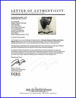 Roberto Clemente Pirates Signed B/W Vintage Promo Photo Framed AUTO DJR LOA