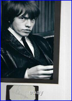 Rolling Stones Brian Jones Autographed Black And White Photograph Matted Framed