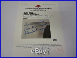 Ronald Regan POTUS President signed B&W vintage photo 8x10 COA LOA AUTOGRAPHED