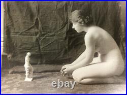 Set of 4 Nude Photogravure of Beautiful Women Posing with Objects by Henry Shaw