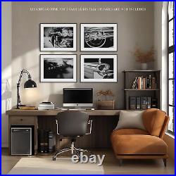 Set of 4 Vintage Black and White Chevrolet Cadillac Car Photo Prints Not Fr