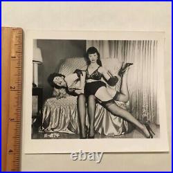 Set of Three Bettie Page Vintage Original Silver Gelatin Photos 4x5 1950s Yeager